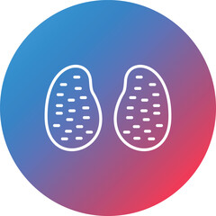 Fototapeta premium Potatoes Line Gradient Circle Background Icon