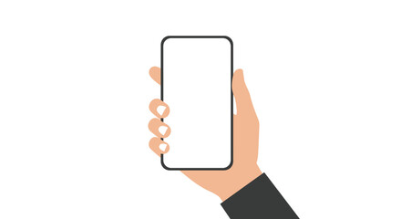 Hand Holding Smartphone with Blank Screen