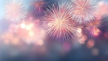 Fototapeta premium Colorful fireworks explode in the night sky, creating a dazzling display of light and color, perfect for celebrations and festive occasions. Enjoy the spectacle!