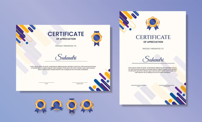 Clean Modern Certificate of Appreciation Template with Geometric Shapes