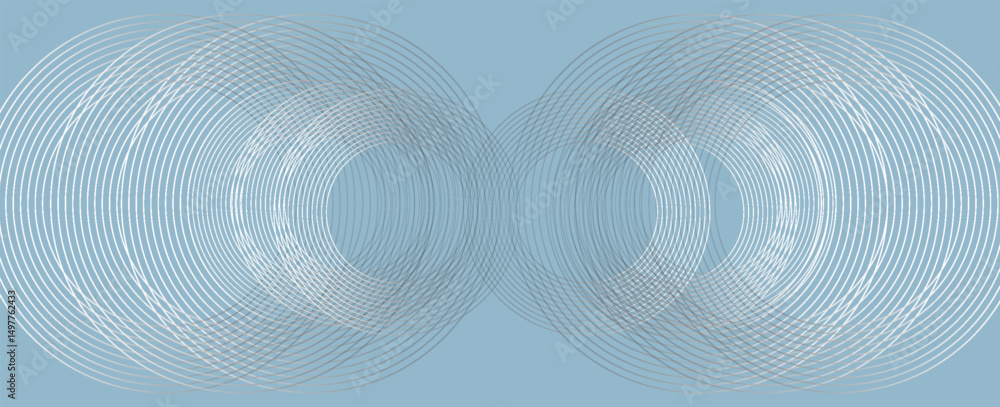 Poster modern abstract gray background, elegant circle shape design. shiny white gradient circular lines pa