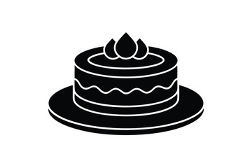 Delicious birthday cake silhouette sweet treat dessert icon