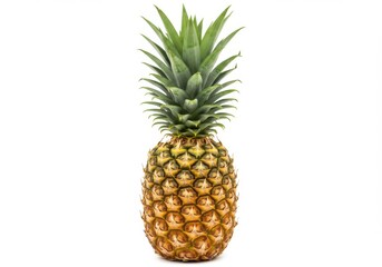 Fototapeta premium Single Ripe Pineapple Isolated on White Background