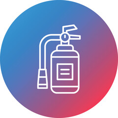 Fire Extinguisher Line Gradient Circle Background Icon