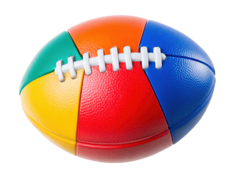 Colorful Rugby Ball A Fun and Vibrant Sporting Image - Powered by Adobe