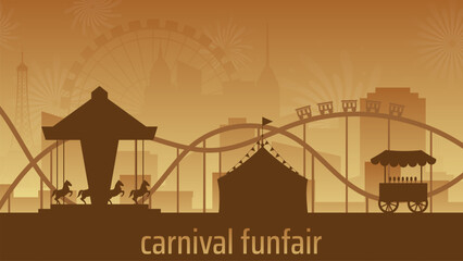 urban landscape with amusement park