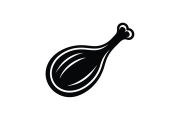 Delicious roasted chicken leg silhouette icon graphic