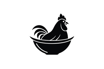 Rooster silhouette in a bowl farm fresh chicken design