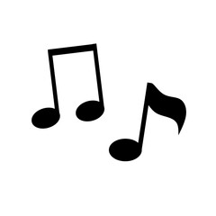 Musical notes melody simple icon set