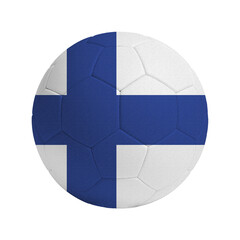 Soccer ball with flag of Finland