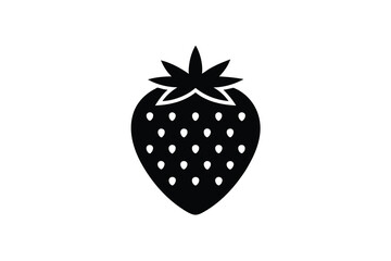Black silhouette of a strawberry simple icon design
