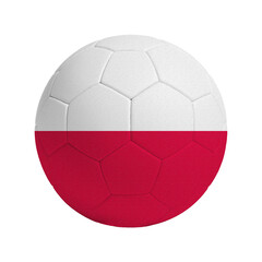 Soccer ball with flag of Poland