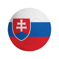 Obraz premium Soccer ball with flag of Slovakia