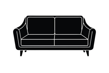 Modern sofa silhouette two seater home furniture design