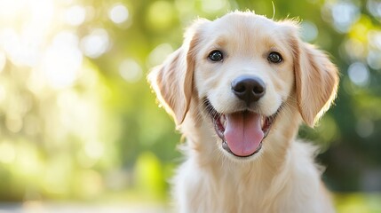 Happy Golden Retriever Puppy Smiling
