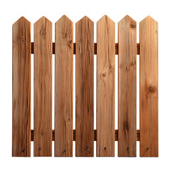 A rustic wooden fence with a natural aesthetic. The fence has a classic design and a warm, inviting feel.