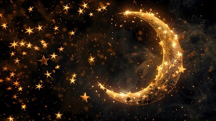 Moon and Stars Fireworks: Enchanting moon and stars fireworks, symbolizing dreams and aspirations. 
