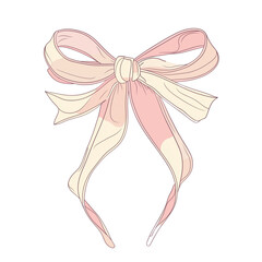 pink bow isolated on white