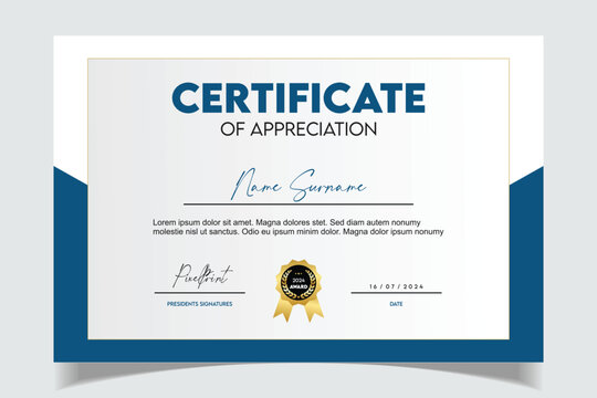 Certificate template set. Collection of modern and luxury diplomas with badge vector illustration