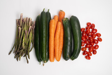 Healthy food vegetables on light background. Healthy food background. Food delivery, food supermarket concept.