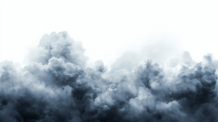 single dramatic looking blue rain cloud on white background with luma mask explosion.