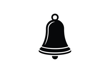 Simple black silhouette bell icon design element