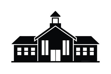 Simple silhouette of a school building icon