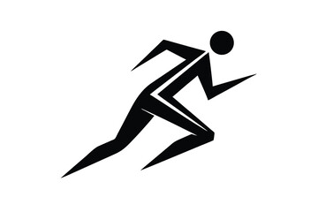 Abstract running silhouette athlete sport fitness icon