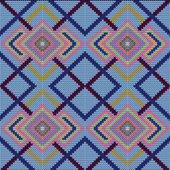 seamless knitted pattern with squares