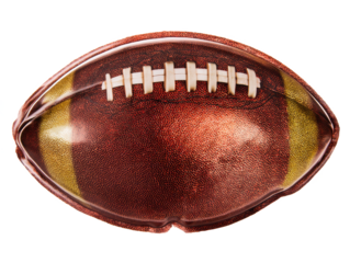 American Football Close-Up Brown Leather Texture and Stitching Details