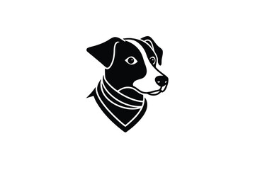 Jack russell terrier dog head silhouette vector illustration