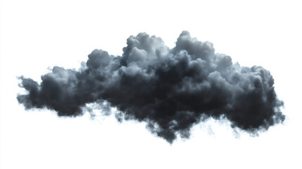 single dramatic looking blue rain cloud on white background with luma mask explosion.