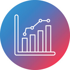 Growth Diagram Line Gradient Circle Background Icon