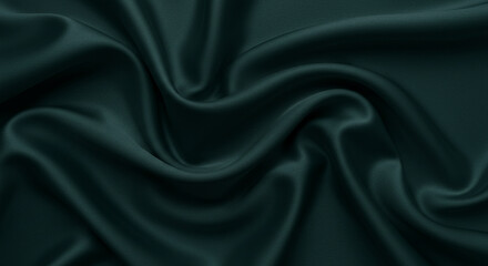 Obraz premium Emerald green silk satin background.