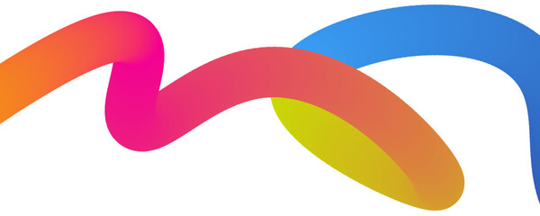 Abstract Color Background with Dynamic Gradient Lines. Vector 3d Curve Ribbons. Wavy Rainbow Graphic Design