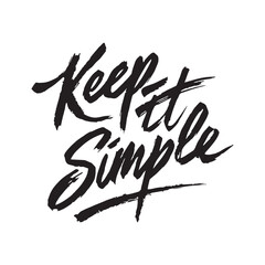 Fototapeta premium Stylish calligraphy text logo Keep It Simple