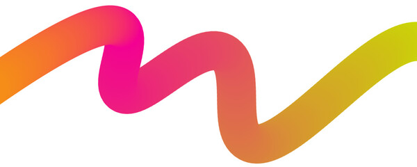 Abstract Color Background with Dynamic Gradient Lines. Vector 3d Curve Ribbons. Wavy Rainbow Graphic Design