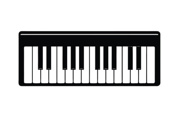 Fototapeta premium Simple silhouette of a keyboard musical instrument