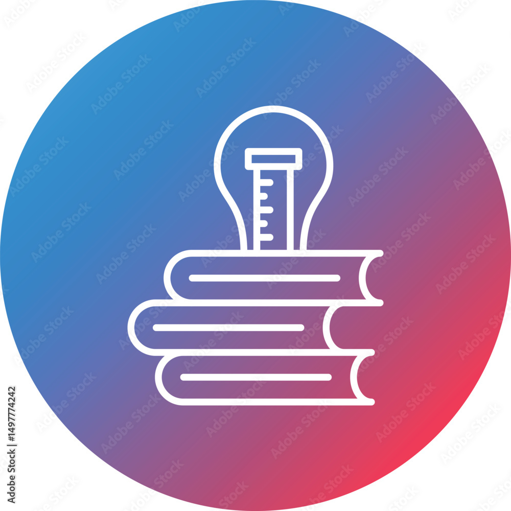 Poster knowledge line gradient circle background icon