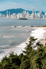 Modern beachfront cityscape of Balne&aacute;rio Cambori&uacute; at sunset