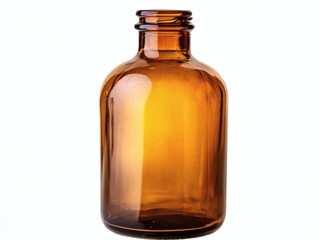 Brown medicine glass isolated on white background is used for cosmetic skin care product, containing products and medical supplies. clipping path