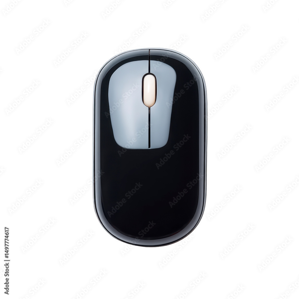 Aufkleber a sleek black wireless computer mouse with glossy finish and ergonomic design, perfect for modern of
