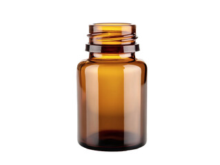Brown medicine glass isolated on white background is used for cosmetic skin care product, containing products and medical supplies. clipping path
