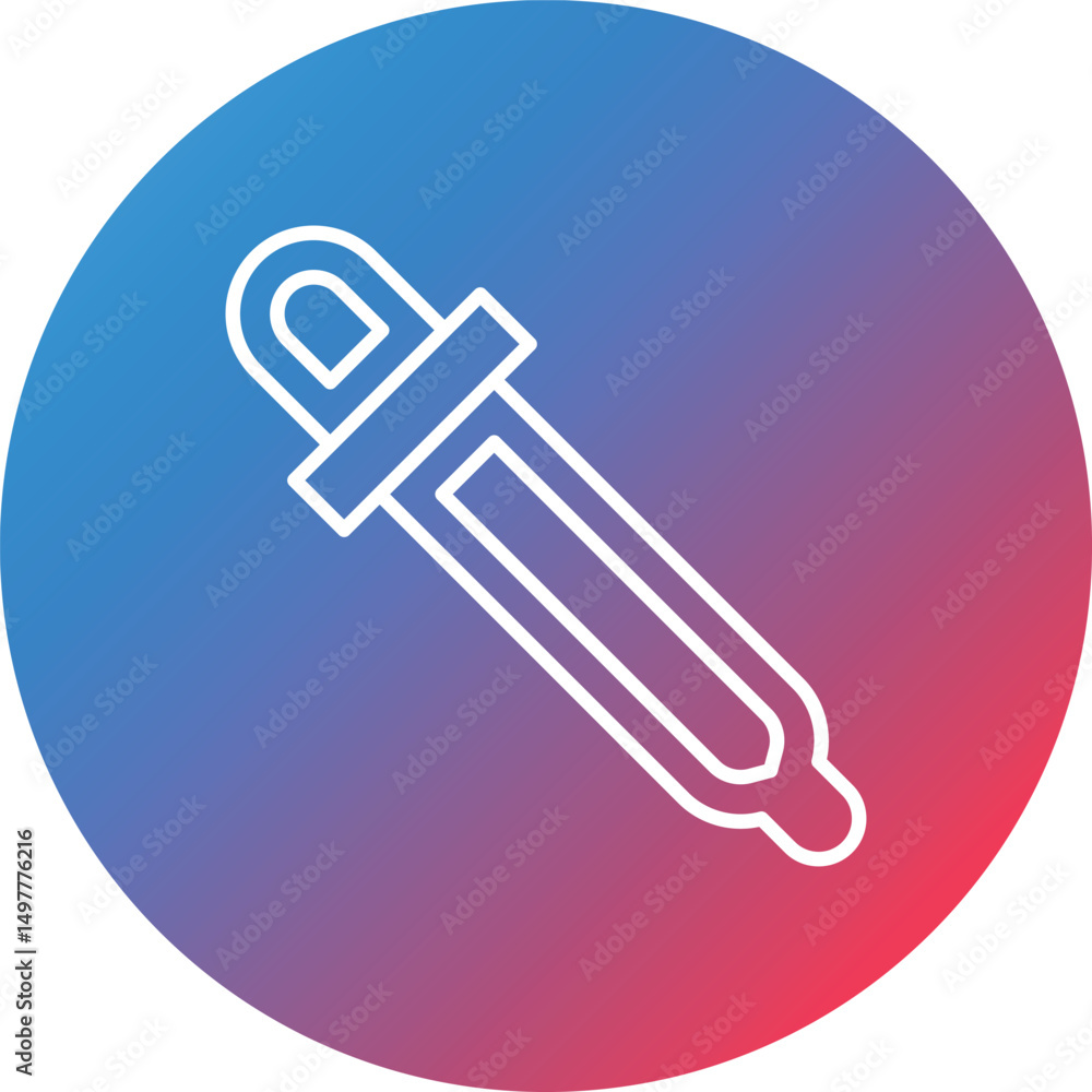 Poster pipette line gradient circle background icon