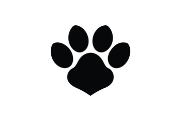 Black silhouette paw print animal track dog cat pet