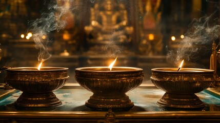 Sacred lamps in a temple (1)
