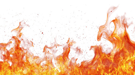 Fire flames burn isolated on white background. Fire burn flame isolated, abstract texture overlay....
