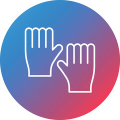 Gloves Line Gradient Circle Background Icon