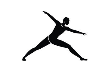 Athletic silhouette dynamic pose fitness exercise workout