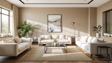 Fototapeta premium Elegant Minimalist Living Room Design